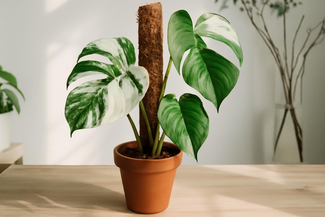 Monstera Albo et Tuteur en Sphaigne : Pourquoi Cette Association Est Indispensable pour Votre Plante Rare