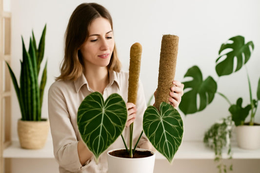 Philodendron Gloriosum : Choisir entre tuteur rond et rectangulaire pour une croissance optimale