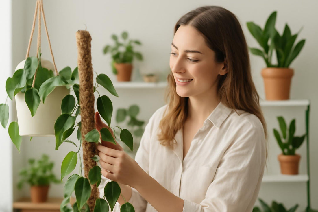 Tuteur en sphaigne : la solution idéale pour vos plantes suspendues