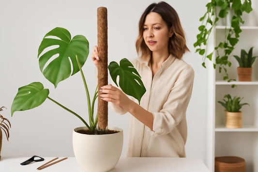 Tuteur en sphaigne : Guide pour stabiliser vos plantes dans un grand pot