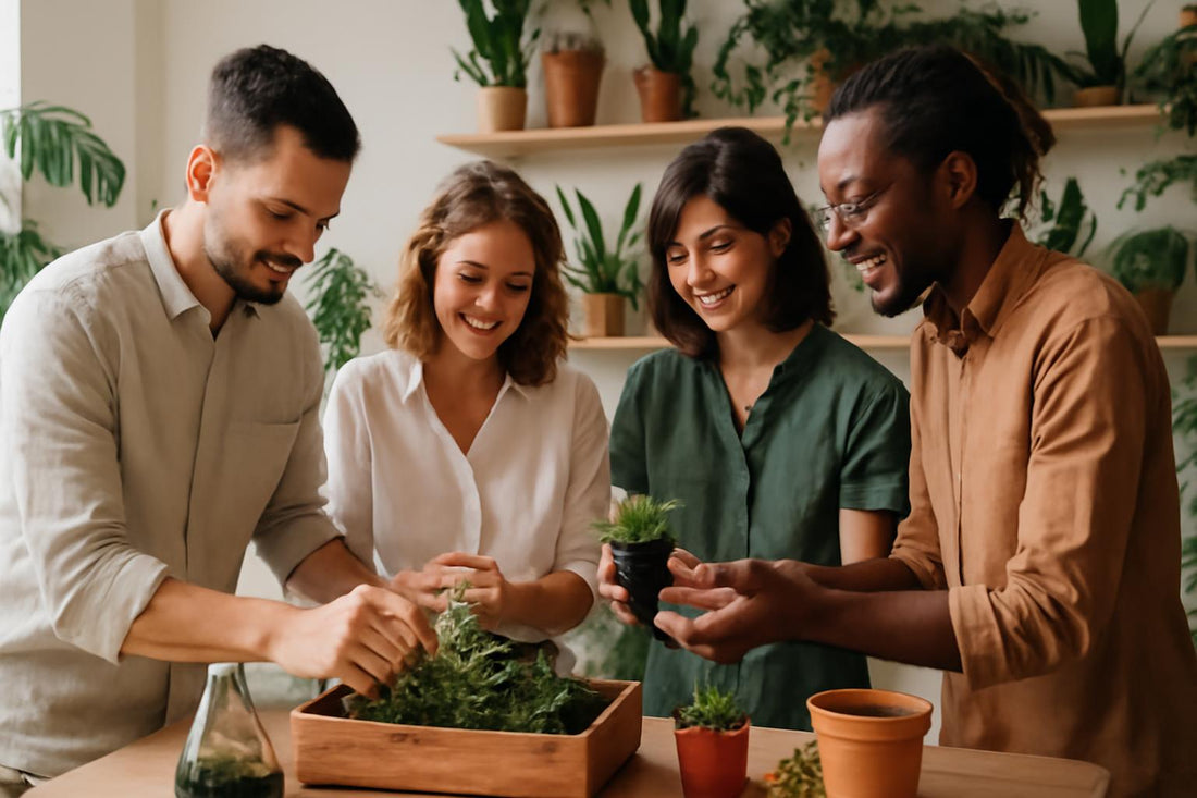 Atelier végétal collectif pour créer un mini-jardin partagé en milieu urbain